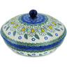 Polish Pottery Jar with Lid 7&quot; Crazy Daisy