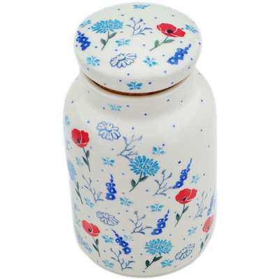 Polish Pottery Jar with Lid 7&quot; Endless Possibilities