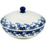 Polish Pottery Jar with Lid 7&quot; Flowers At Dusk