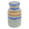 Polish Pottery Jar with Lid 7&quot; Grecian Sea