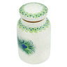Polish Pottery Jar with Lid 7&quot; Green Fascination Peacock