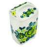 faience Jar with Lid 7&quot; Green Wave