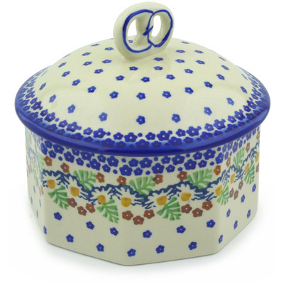 Polish Pottery Jar with Lid 7&quot;