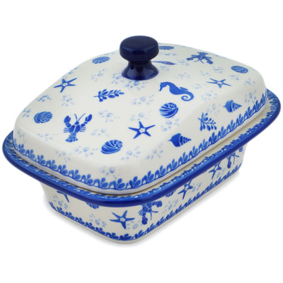 Polish Pottery Jar with Lid 7&quot;