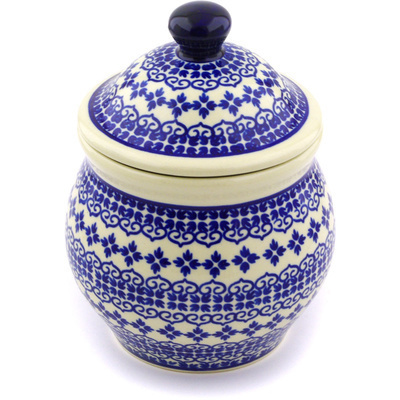Polish Pottery Jar with Lid 7&quot; Kuchen And Kisses