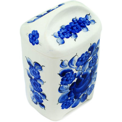 Faience Jar with Lid 7&quot; Lagoon