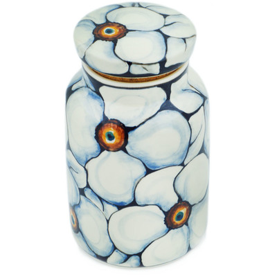 Polish Pottery Jar with Lid 7&quot; Looking Poppy UNIKAT