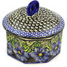 Polish Pottery Jar with Lid 7&quot; Midnight Glow UNIKAT