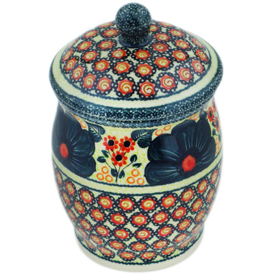 Polish Pottery Jar with Lid 7&quot; Perfect Day UNIKAT