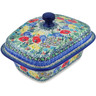 Polish Pottery Jar with Lid 7&quot; Polish Garden UNIKAT