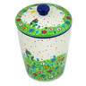 Polish Pottery Jar with Lid 7&quot; Prince Frog UNIKAT