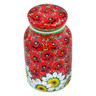 Polish Pottery Jar with Lid 7&quot; Sweet Red Petals UNIKAT