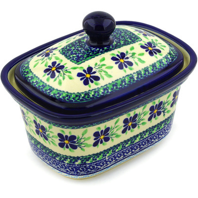 Polish Pottery Jar with Lid 7&quot; Sweet Violet