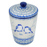 Polish Pottery Jar with Lid 7&quot; Waiting Birds UNIKAT