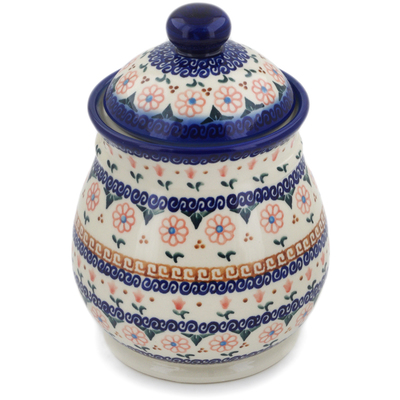 Polish Pottery Jar with Lid 8&quot; Amarillo