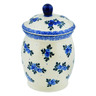 Polish Pottery Jar with Lid 8&quot; Blue Berry Special UNIKAT