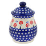 Polish Pottery Jar with Lid 8&quot; Blue Eye Spring