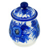 Polish Pottery Jar with Lid 8&quot; Blue Poppy Dream UNIKAT