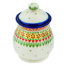 Polish Pottery Jar with Lid 8&quot; Cheerful Fall