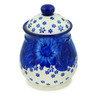 Polish Pottery Jar with Lid 8&quot; Divine Cobalt UNIKAT