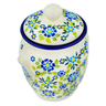 Polish Pottery Jar with Lid 8&quot; Forget-me-not Field