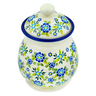 Polish Pottery Jar with Lid 8&quot; Forget-me-not Field