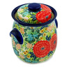 Polish Pottery Jar with Lid 8&quot; Garden Heaven UNIKAT