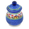 Polish Pottery Jar with Lid 8&quot; Gardens In Poland