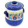 Polish Pottery Jar with Lid 8&quot; Hidden Beauty UNIKAT
