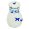 Polish Pottery Jar with Lid 8&quot; Horse Gallop