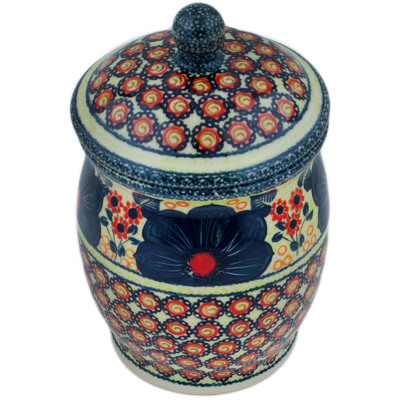 Polish Pottery Jar with Lid 8&quot; Perfect Day UNIKAT