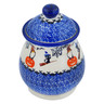 Polish Pottery Jar with Lid 8&quot; Spooky Town
