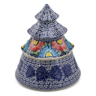 Polish Pottery Jar with Lid 8&quot; Spotted Garden UNIKAT