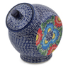 Polish Pottery Jar with Lid 8&quot; Spotted Garden UNIKAT