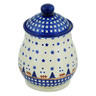 Polish Pottery Jar with Lid 8&quot; Winter Snow