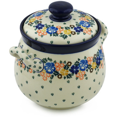 Polish Pottery Jar with Lid 9&quot;
