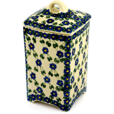 Polish Pottery Jar with Lid 9&quot;