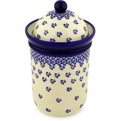 Polish Pottery Jar with Lid 9" Remember Me