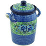 Polish Pottery Jar with Lid and Handles 11&quot; Matisse Flowers Cobalt UNIKAT