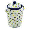 Polish Pottery Jar with Lid and Handles 11&quot; Yellow Power