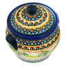 Polish Pottery Jar with Lid and Handles 6&quot; Cucumber Patch