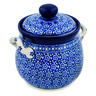 Polish Pottery Jar with Lid and Handles 6&quot; Night Sky