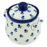 Polish Pottery Jar with Lid and Handles 7&quot; Auntie Em Sapphire