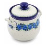 Polish Pottery Jar with Lid and Handles 7&quot; Blue Rose