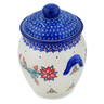 Polish Pottery Jar with Lid and Handles 7&quot; Cardinal&#039;s Home UNIKAT