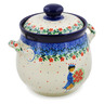 Polish Pottery Jar with Lid and Handles 7&quot; Charming Prince UNIKAT