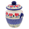 Polish Pottery Jar with Lid and Handles 7&quot; Grecian Fields