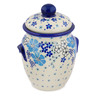 Polish Pottery Jar with Lid and Handles 7" Pansy Dawn