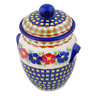 Polish Pottery Jar with Lid and Handles 7&quot; Paradise Poppy