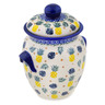 Polish Pottery Jar with Lid and Handles 7&quot; Pineapple Parade